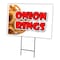 Signmission Onion Rings Yard Sign & Stake outdoor plastic coroplast window, C-2436 Onion Rings C-2436 Onion Rings - alternate 1